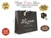 BUSTE IN CARTA LUSSO MARRONE PLASTIFICAZIONE OPACA EXTRA impianto stampa, chiudibusta e nastrino doppio raso omaggio 